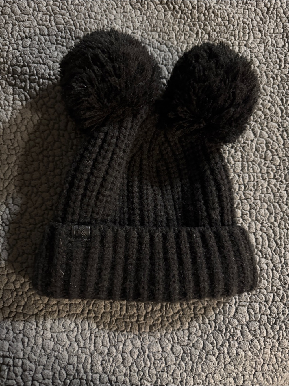 Karl lagerfield Black Double Pom Pom Beanie